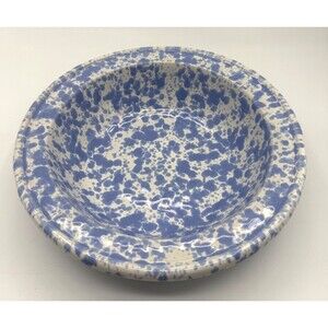 Bennington Potters Blue Morning Glory Agate 10" Vegetable Bowl Discontinued RARE